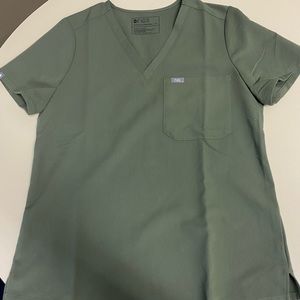 Army Green Figs One Pocket Scrub Top